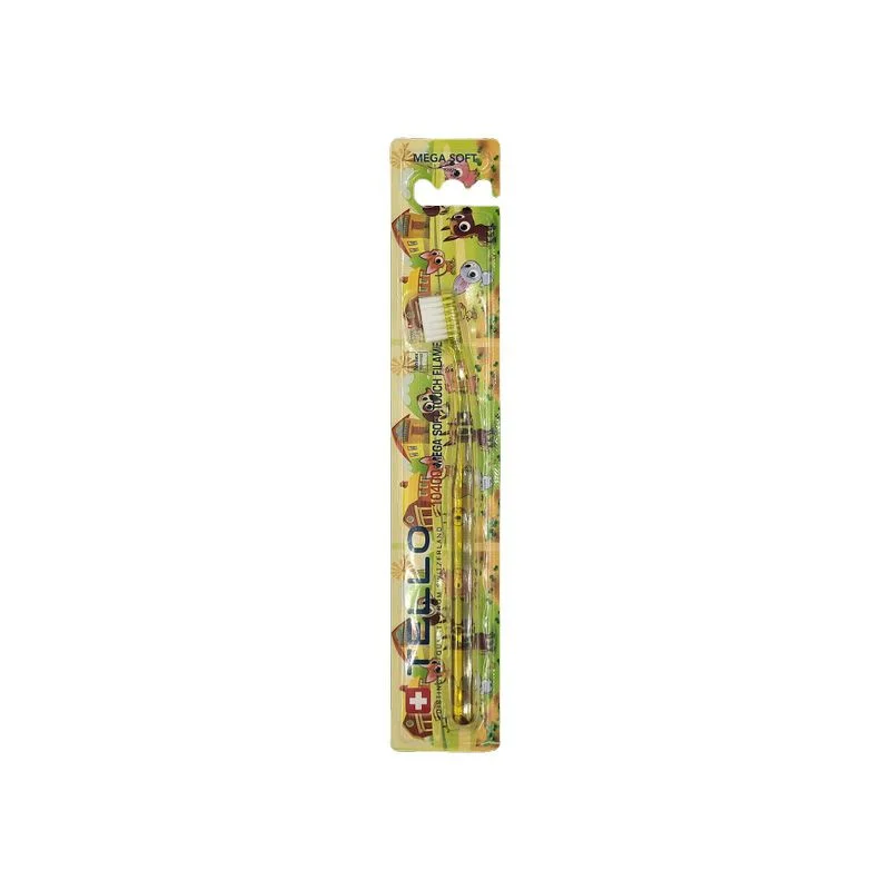 TELLO KIDS 10400 Yellow 1 szt - ultra delikatna szczoteczka do mycia zębów mlecznych do 6 roku życia