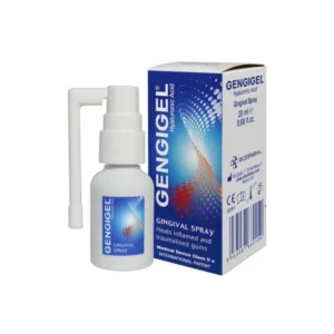GENGIGEL Spray 20 ml - żel w areozolu z wysokocząsteczkowym kwasem hialuronowym do leczenia zmian na błonach śluzowych jamy ustnej
